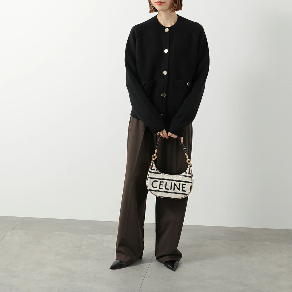 Celine Ava Strap 2way Shoulder Bag White Black